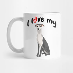 I Love My Black & White Whippet Dog Mug